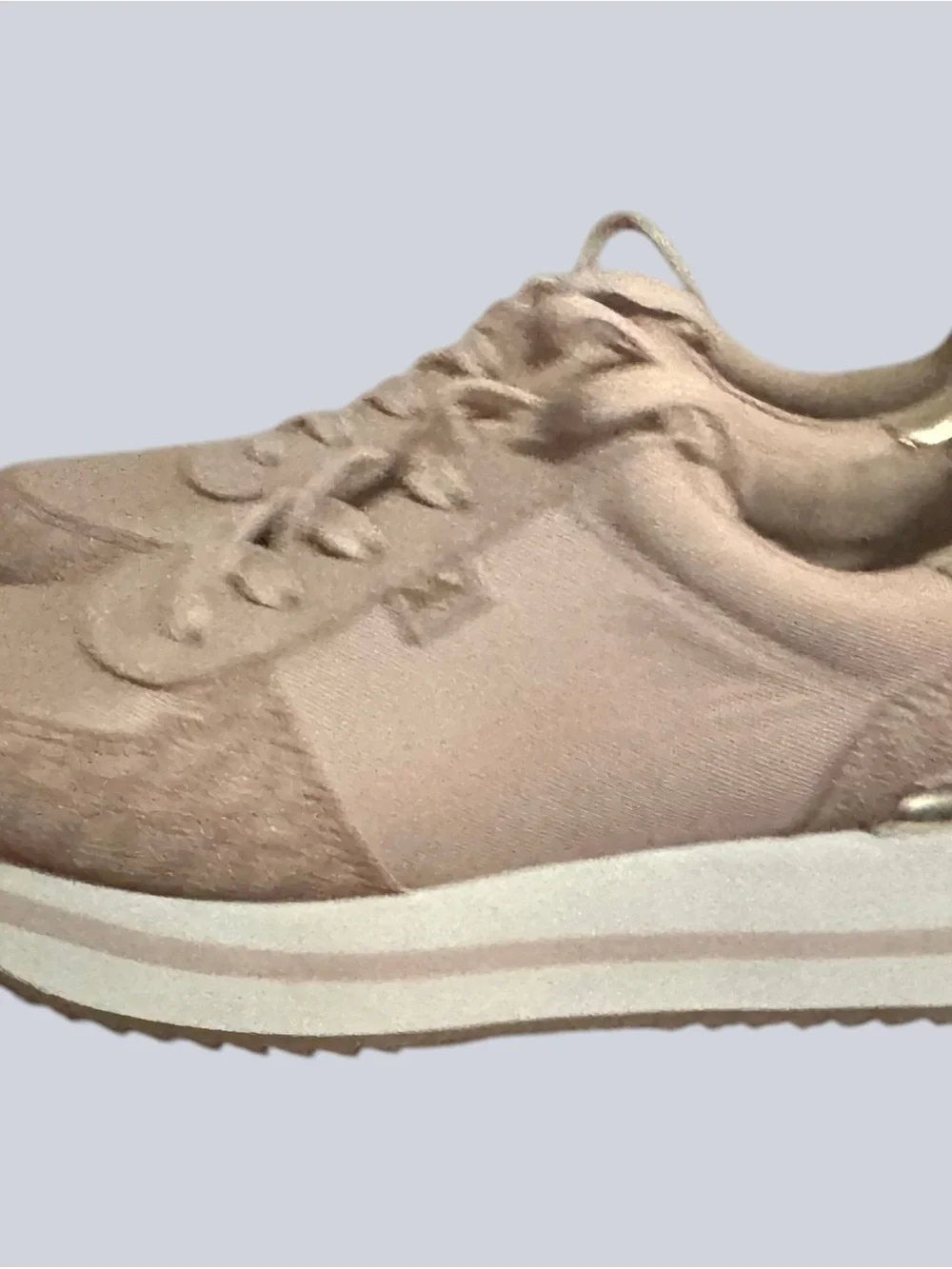 Michael Kors Rose Gold Platform Lace-Up Sneakers
